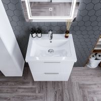 Товар: Тумба под раковину Бриклаер Хелена 60 подвесная Высокий белый глянец арт-4627125416354 - фото 3 Тумба под раковину Бриклаер Хелена 60 подвесная Высокий белый глянец арт-4627125416354 — фото 3, Тумбы под раковину