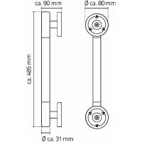 Поручень Ridder Ken Хром арт-А262400 — фото 3, Поручни для ванной