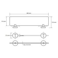 Стеклянная полка Bemeta Omega Хром арт-104122042 — фото 2, Полки для ванной и душа