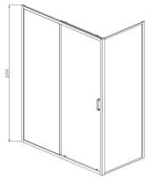 Душевой уголок Aquanet Alfa NAA1131 160х80 профиль Хром стекло прозрачное арт-273606 — фото 5, Прямоугольные душевые уголки