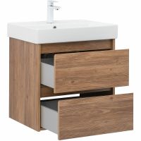 Тумба с раковиной Aquanet Nova Lite 60 подвесная Дуб шоколадный арт-305235 — фото 5, Тумбы с раковиной