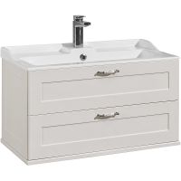 Тумба под раковину Aquaton Леон 80 подвесная Дуб белый арт-1A186301LBPS0 — фото 1, Тумбы под раковину