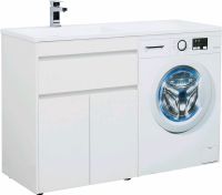 Тумба с раковиной Aquanet Токио 130 L Белая арт-239215 — фото 9, Тумбы с раковиной