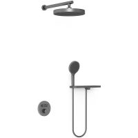 Душевая система Vincea Inspire с термостатом Вороненая сталь арт-VSFW-3I22MT2RGM — фото 2, Встраиваемые душевые комплекты