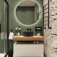 Комплект мебели для ванной STWORKI Ольборг 100 подвесная Белая матовая Дуб французский арт-487255 — фото 5, Комплекты мебели для ванной