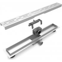 Душевой лоток Esbano Meta 80 M-RAIN-80MC с решеткой Хром матовый арт-ESTRMETRAIN80MC — фото 2, Душевые лотки