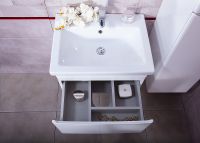 Тумба под раковину Бриклаер Вега 50 подвесная Белый глянец арт-4627125414046 — фото 5, Тумбы под раковину