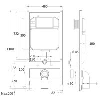 Инсталляция WeltWasser WW Bamberg 460 для унитаза без клавиши смыва арт-10000010285 — фото 3, Инсталляции для унитазов