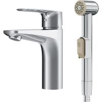 Смеситель для раковины AM.PM Gem с гигиеническим душем Хром арт-F90A03000 — фото 1, Смесители для раковины