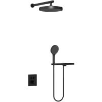 Душевая система Vincea Inspire с термостатом Черная матовая арт-VSFW-3I21T2RMB — фото 1, Встраиваемые душевые комплекты