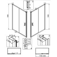Душевая дверь Veconi Vianno VN-46 120 профиль Хром стекло прозрачное арт-VN46-120-01-C5 — фото 5, Раздвижные душевые двери