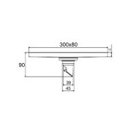 Душевой трап Orange 300x80 с Черной матовый решеткой арт-TR01-010b — фото 2, Трапы для душа