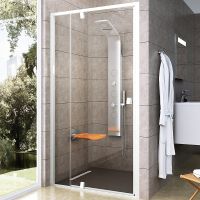 Душевая дверь Ravak Pivot PDOP2-100 профиль Белый ручка Белая стекло Transparent арт-03GA0101Z1 — фото 1, Распашные душевые двери