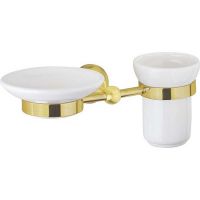 Стакан для зубных щеток с мыльницей Cezares Золото 24 карат арт-APHRODITE-STTS-03/24 — фото 1, Стаканы для зубных щеток