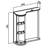 Зеркало со шкафом Runo Секрет 65 L с подсветкой Белое арт-00000000580 — фото 6, Зеркальные шкафы в ванную