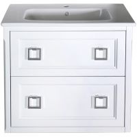 Тумба под раковину ASB-Woodline Рома 80П подвесная Белая арт-10856 — фото 1, Тумбы под раковину