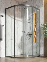 Товар: Душевой уголок Orange 100x100 профиль Черный стекло прозрачное арт-E01-100TB/G - фото 3 Душевой уголок Orange 100x100 профиль Черный стекло прозрачное арт-E01-100TB/G — фото 3, Душевые уголки четверть круга