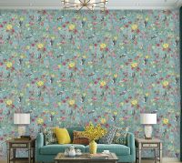 Обои Yien Feerie Винил на флизелине (1,06*10) Бирюзовый/Разноцветный, Птицы/Цветы арт-3501-3 — фото 5, Обои для стен