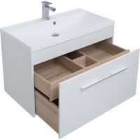 Тумба под раковину Aquanet Августа 90 подвесная Белый глянец арт-274019 — фото 2, Тумбы под раковину