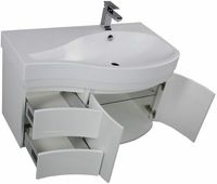 Тумба под раковину Aquanet Сопрано 95 R подвесная Белая арт-169633 — фото 3, Тумбы под раковину