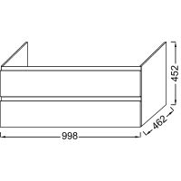 Тумба под раковину Jacob Delafon Madeleine 100 подвесная Белая матовая арт-EB1318-J51 — фото 2, Тумбы под раковину