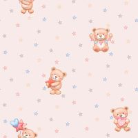 Обои детские Alessandro Allori Dolce Vita Винил на флизелине (1.06*10,05) Розовый/Разноцветный, Мультимедия арт-2409-5 — фото 1, Обои для стен