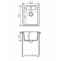 Кухонная мойка Polygran Argo-420 №36 Белый хлопок арт-627338 — фото 3, Кухонные мойки