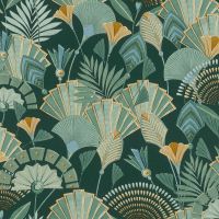 Обои RASCH Denzo II Винил на флизелине (0,53*10,05) Зеленый/Разноцветный, Цветы арт-635690 — фото 1, Обои для стен