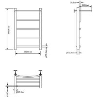 Водяной полотенцесушитель Aquanet Romeo 60x40 с полкой Хром арт-266727 — фото 2, Водяные полотенцесушители