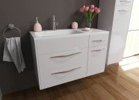 Тумба с раковиной Эстет Barcelona 90 L подвесная Белая арт-ФР-00003595 — фото 2, Тумбы с раковиной