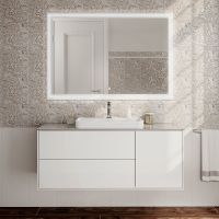 Тумба под раковину Kerama Marazzi Plaza Modern 120 PLB.M.120.3\WHT подвесная Белая глянцевая арт-PLB.M.120.3\WHT — фото 2, Тумбы под раковину