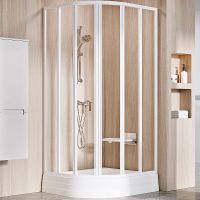 Душевой уголок Ravak Supernova SKKP6-90 90x90 профиль Белый стекло Transparent арт-3207O102Z1 — фото 1, Душевые уголки четверть круга