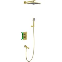 Душевая система Timo Petruma с термостатом Золото матовое арт-SX-5049/17SM — фото 2, Встраиваемые душевые комплекты