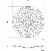 Розетка потолочная Европласт 330x34x330 мм арт-1.56.037 — фото 3, Розетки потолочные