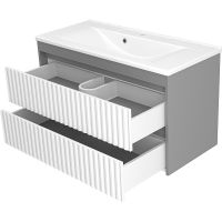 Товар: Тумба с раковиной Brevita Balaton 100 подвесная Белая матовая Серая матовая арт-УТ000012298 - фото 4 Тумба с раковиной Brevita Balaton 100 подвесная Белая матовая Серая матовая арт-УТ000012298 — фото 4, Тумбы с раковиной