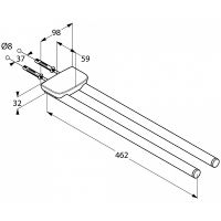 Полотенцедержатель Kludi Ambienta двойной Хром арт-5397705 — фото 4, Полотенцедержатели