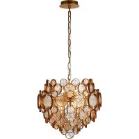 Подвесной светильник Crystal Lux Прозрачный Янтарный Золото арт-DESEO SP6 D460 GOLD — фото 3, Подвесные светильники