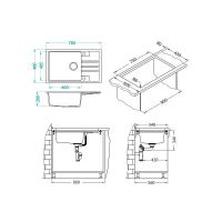 Кухонная мойка Alveus Granital Intermezzo 130 Arctic G11 780x480x200 Белая арт-1117046 — фото 6, Кухонные мойки
