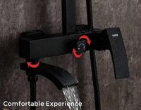 Товар: Душевая система Gappo G07-6 Черная матовая арт-G2407-6 - фото 7 Душевая система Gappo G07-6 Черная матовая арт-G2407-6 — фото 7, Душевые стойки