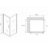 Душевой уголок Abber Sonnenstrand 60х80 профиль Хром стекло матовое арт-AG04060M-S80M — фото 4, Прямоугольные душевые уголки