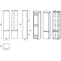 Шкаф пенал Brevita Victory 35 L Зеленый матовый арт-VIC-05035-080L — фото 11, Пеналы для ванной комнаты
