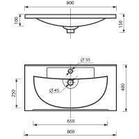 Тумба с раковиной Misty Лейла 80 Белая арт-УТ000011635 — фото 7, Тумбы с раковиной