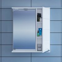 Зеркало со шкафом СанТа Родос 60 R с подсветкой Белое арт-106016 — фото 1, Зеркальные шкафы в ванную