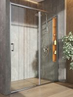 Душевая дверь в нишу Orange 160 профиль Хром стекло прозрачное арт-E02-160TCR — фото 4, Раздвижные душевые двери