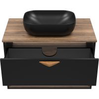 Тумба под раковину Brevita Bergen 80 подвесная Черная матовая Дуб Галифакс олово арт-BER-07080-19-02-1Я — фото 7, Тумбы под раковину