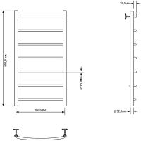 Водяной полотенцесушитель Aquanet Romeo 100x50 Хром арт-266726 — фото 2, Водяные полотенцесушители