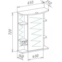 Зеркальный шкаф Bellezza Магнолия 65 R с подсветкой Белый арт-4612710001015 — фото 2, Зеркальные шкафы в ванную