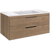 Тумба под раковину Vincea Chiara 2D 100 подвесная N.Oak арт-VMC-2C2100NO — фото 2, Тумбы под раковину