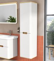 Шкаф пенал Vitra Sento 40 R подвесной с бельевое корзиной Белый матовый арт-60842 — фото 3, Пеналы для ванной комнаты