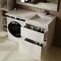 Тумба под раковину Style Line Даллас Леон 120 Люкс Plus подвесная Белая арт-СС-00002440 — фото 4, Тумбы под раковину